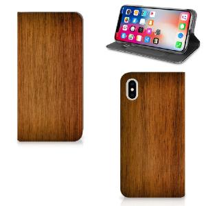 Apple iPhone Xs Max Book Wallet Case Donker Hout Clearance Get Authentic