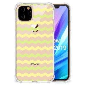Apple iPhone 11 Pro Doorzichtige Silicone Hoesje Waves Yellow Buy Online Cheap