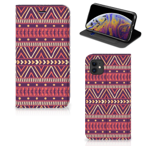 Apple iPhone 11 Hoesje met Magneet Aztec Paars Free Shipping Browse