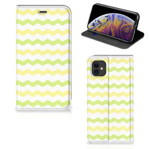 Apple iPhone 11 Hoesje met Magneet Waves Yellow Cheap For Cheap