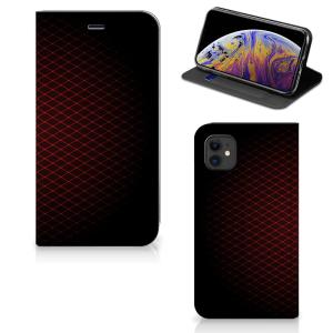 Apple iPhone 11 Hoesje met Magneet Geruit Rood New Arrival Cheap Pice