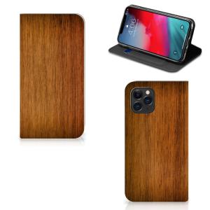 Apple iPhone 11 Pro Book Wallet Case Donker Hout Big Sale