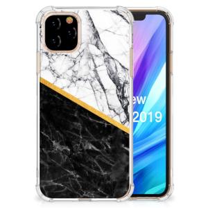Apple iPhone 11 Pro Anti-Shock Hoesje Marmer Wit Zwart - Origineel Cadeau Man Cheap Sale Low Pice Fee Shipping