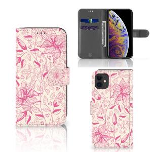 Apple iPhone 11 Hoesje Pink Flowers Sale 2025 New