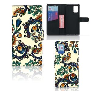 Wallet Case Samsung Galaxy A02s | M02s Barok Flower Cheap Sale With Credit Card