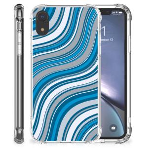Apple iPhone Xr Doorzichtige Silicone Hoesje Waves Blue Clearance Geniue Stockist