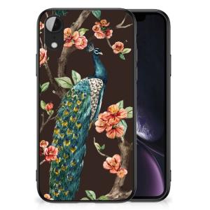 Apple iPhone XR Dierenprint Telefoonhoesje Pauw met Bloemen Clearance Big Sale