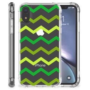 Apple iPhone Xr Doorzichtige Silicone Hoesje Zigzag Groen Limited Edition Cheap Pice