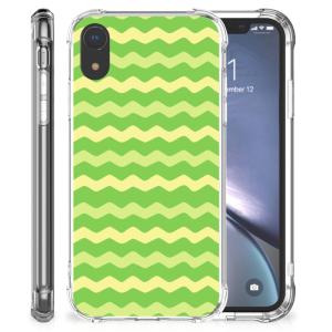 Apple iPhone Xr Doorzichtige Silicone Hoesje Waves Green Fashionable Online