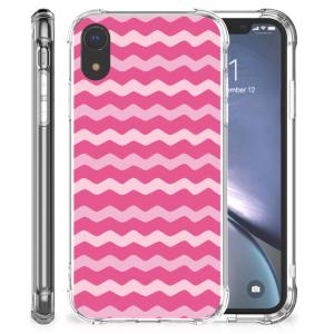 Apple iPhone Xr Doorzichtige Silicone Hoesje Waves Pink Sast For Sale