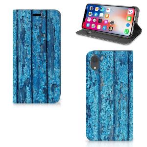Apple iPhone Xr Book Wallet Case Wood Blue Choice