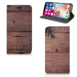 Apple iPhone Xr Book Wallet Case Old Wood Cheap Order