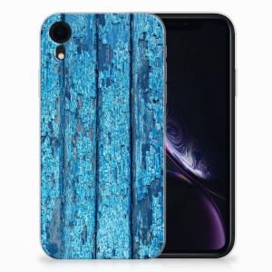 Apple iPhone Xr Bumper Hoesje Wood Blue Discount Wholesale