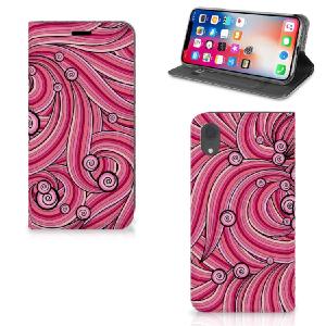 Apple iPhone Xr Bookcase Swirl Pink Cheap Low Shipping