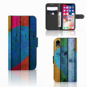 Apple iPhone Xr Book Style Case Wood Heart - Cadeau voor je Vriend 100% Original Online
