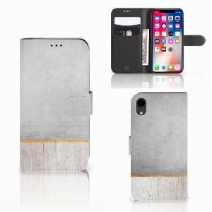 Apple iPhone Xr Book Style Case Wood Concrete For Sale Top Quality