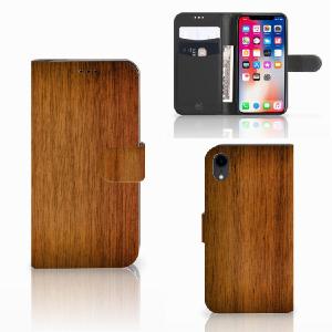 Apple iPhone Xr Book Style Case Donker Hout Fashion Style Online