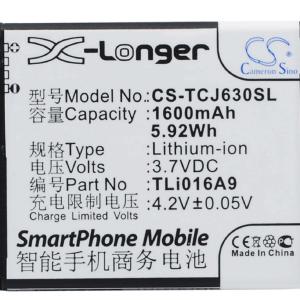 3.7V, Li-ion, 1600mAh, SmartPhone battery fits Tcl, Tli016a9, J600t, J630t, 5.92Wh Marketable For Sale
