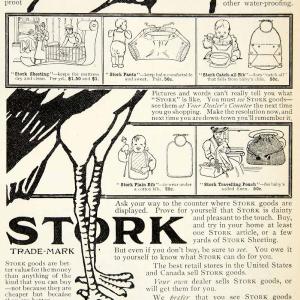 1905 Ad Stork Boston Massachusetts Waterproof Fabric Apparel Baby Bib YDL2 Clearance Cheap Online