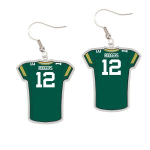 Green Bay Packers #12 Aaron Rodgers Dangle Jersey Earrings New Arrival