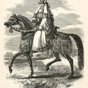 1859 Wood Engraving Samurai Japan Edo Period Horse Katana Vassal Prince XGCB2 Countdown Package Online