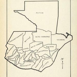 1943 Print Guatemala Political Division State Territory Map Central America XGW1 Authentic For Sale