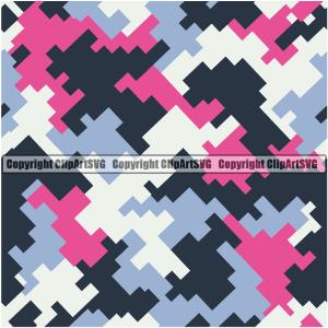 Camo Digital Seamless Pattern Design Multicolor Paintball Color Pink Black White Army War Combat Camping Nature Sports Military Fashion Vector Clipart SVG Official Site Cheap Online
