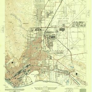 1948 El Paso, TX  - Texas - USGS Topographic Map Free Shipping Sast