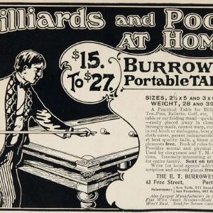 1901 Ad Burrowes Portable Pool Billiard Game Table - ORIGINAL ADVERTISING OLD3 Cheap Sale Genuine
