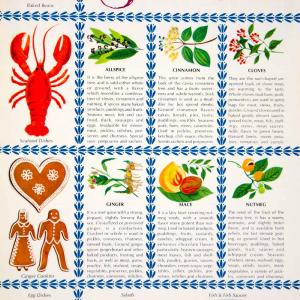 1964 Color Print Spice Chart Allspice Cloves Ginger Pepper Saffron Cooking YWD2 Professional Online
