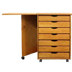 7-Drawer Gate Leg Roll Cart Desk Fast Delivery For Sale