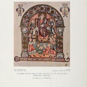 1933 Color Print Psalter St. Augustine Illumination - ORIGINAL Clearance Wide Range Of