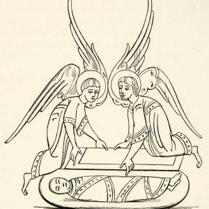 1872 Print Burial Moses Angels Coffin Casket Old Testament Bible Religious XAEA1 Cheap High Quality