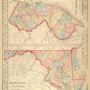 1872 Map Maryland Delaware New Jersey State Counties - ORIGINAL MGA1 In China Sale Online