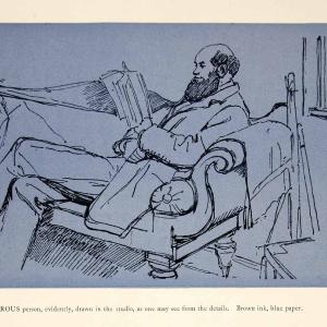 1897 Print Charles Keene Pen Drawing Sketch Art Seated Man Reading Artist XAY6 2025 Newest Cheap Online