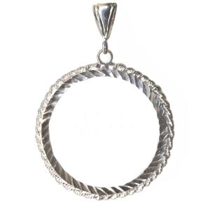 Sterling Silver, Alcoholics Anonymous AA Medallion Holder, Rope Style Discount Reliable