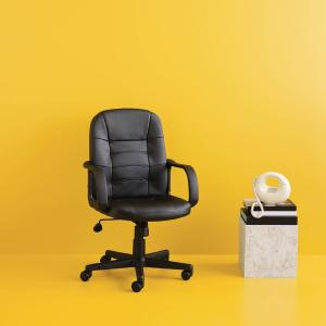 Office Chair Bonded Leather Black RM145 Newest