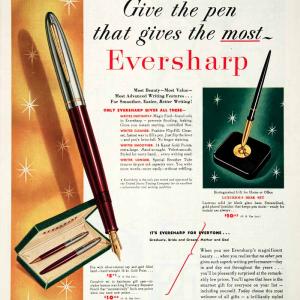 1952 Ad Eversharp Pen Writing Gift Box Holder Flip Fill Hand Wrought Ink COLL2 Limited Edition Online