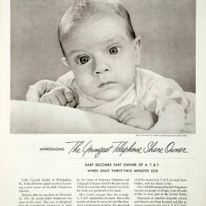1952 Ad ATT&T Bell Telephone System Leonard A. Snyder Baby Stock COLL2 Cheap Professional