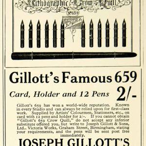 1928 Ad Joseph Gillot Sons 659 Crow Quill Pen Writing Graham St Birmingham CA1 Outlet Purchase