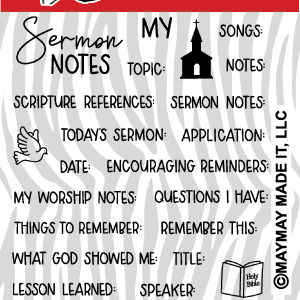 Maymay's Sermon Notes 4x6 Stamp Set {A16} Discount Fashion Style