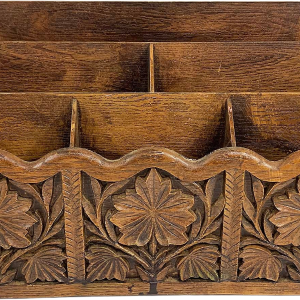 Desk Organizer Letter Holder Faux Bois Dark Brown Boho Retro Storage Plastic Container Office Crafts by Lerner Newest