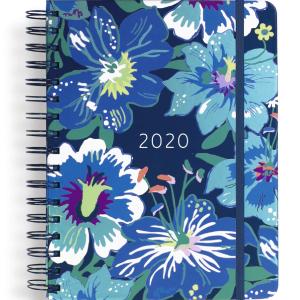 Vera Bradley Large 17 Month Daily Planner, August 2019 - December 2020, 8.75" x 7.25" with Stickers and Daily, Weekly, Monthly Views, Moonlight Garden Free Shipping Low Cost