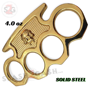 Vampire Skull Knuckle Duster Steel Paperweight - Gold Outlet Lowest Pice