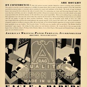 1930 Ad American Writing Papers Eagle A Bond Holyoke - ORIGINAL ADVERTISING F3A Collections