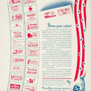 1942 Ad Pitney Bowes Postage Meter Stamps United States Defense Bonds YFT1 Free Shipping Good Selling