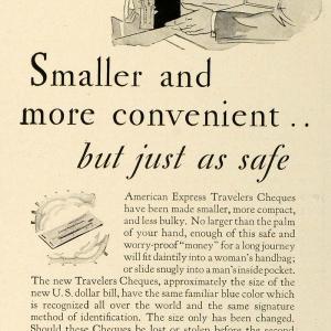 1930 Ad American Express Traveler Cheques Checks Bank Cashier Money Cost TRV1 Countdown Package Cheap Online