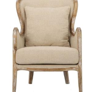 Crenshaw Fabric Wing Chair Beige Best Deals