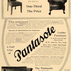 1907 Ad Pantasote Leather Furniture Chair Recovering - ORIGINAL ADVERTISING CL4 Cheap Sale Store