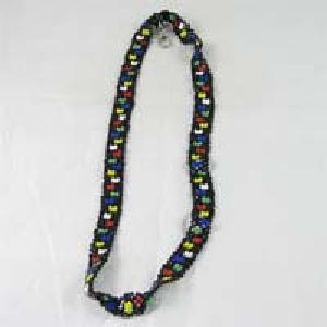 African Hut Beaded Wide Lanyard with Zulu Flower Design 31g Choice For Sale